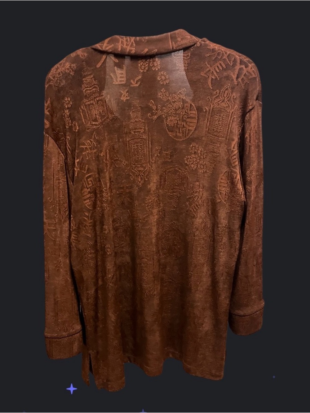 Chico's Rust-Brown Textured Open Cardigan and Tank Set - Picture 3 of 6